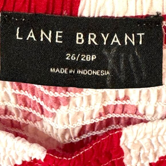 LANE BRYANT‎ Smocked-Bodice Midi Dress Women's 26 Bold Fit & Flare Modern Preppy - Picture 6 of 13